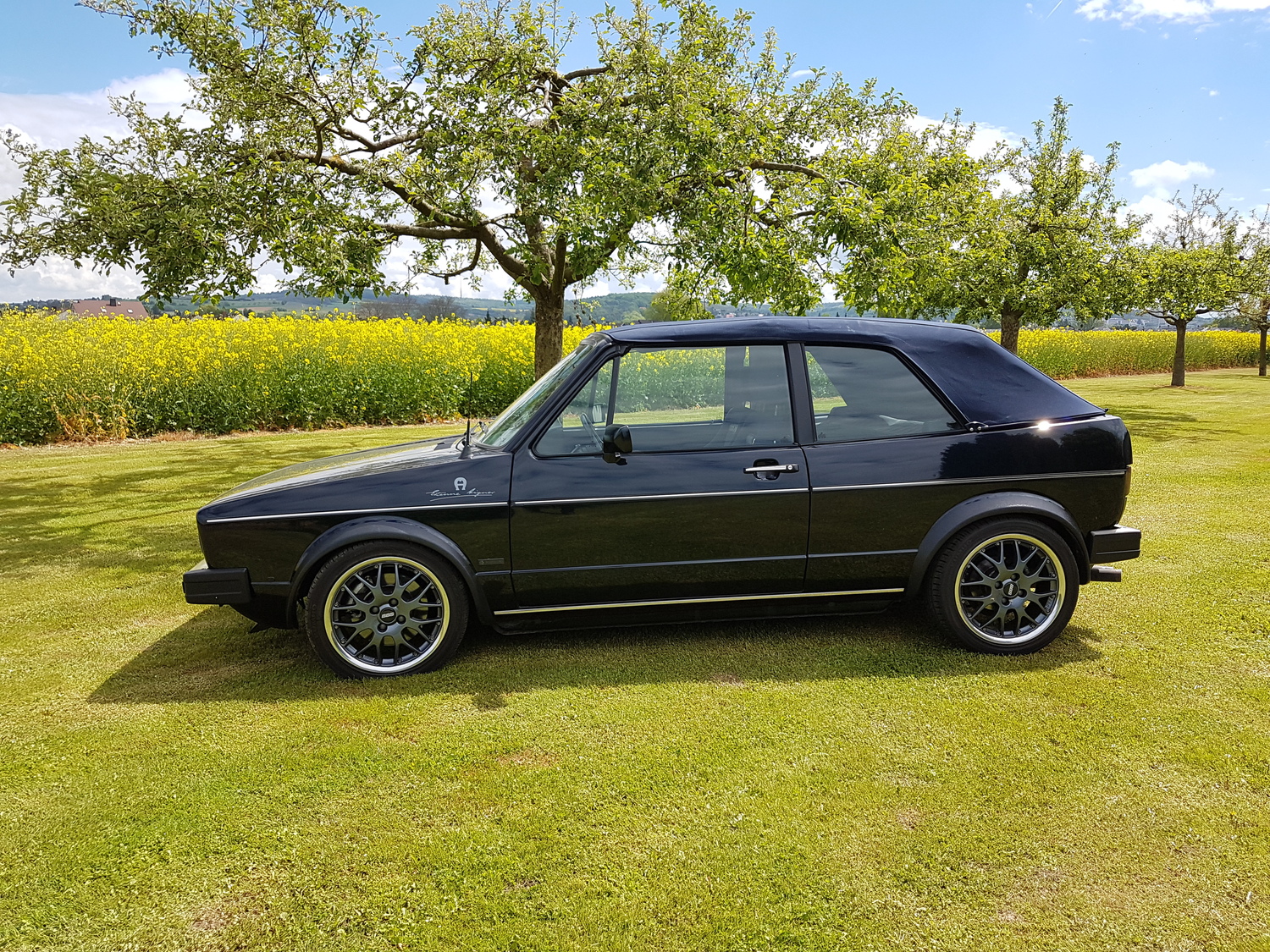 MyGolf1Cabrio Mai 2017, US-Stoßstangen, 16-Zoll BBS764.